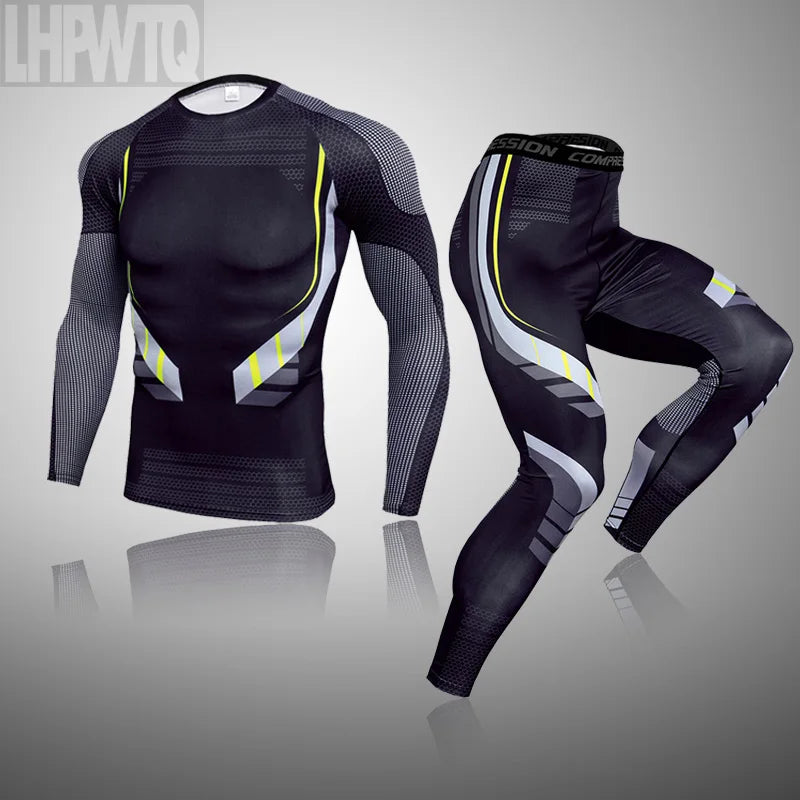 Men's Thermal Underwear Set MMA Tactics Fitness Leggings Base Compression Sports Suit Underwear Long Johns Men Clothing Brand