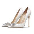 Woman Shoes New Luxury Pumps Pointed Toe Party High Heels White Wedding Shoes Rhinestone Elegant Women's Shoes Bridal Shoes Wome