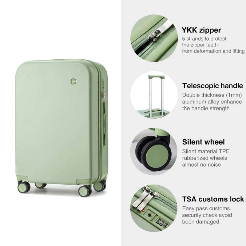 Mixi Puristic Design Travel Luggage Rolling Wheel Hardside Women Suitcase Men Trolley Case 16 20 Carry On/Big 22 24 26 28 Inch
