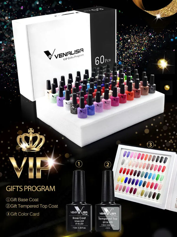 VENALISA VIP4 Kit Nail Gel Polish TPO FREE Full Coverage 36/60 Color Gel Pigment Professional Nail Art Long-lasting Gel Varnish
