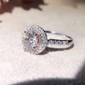 100% Real 18K Gold Ring for Women Natural AAA Moissanite Jewelry Gemstone Anillos De Bizuteria Tension - Visuel 3 | SAMAG