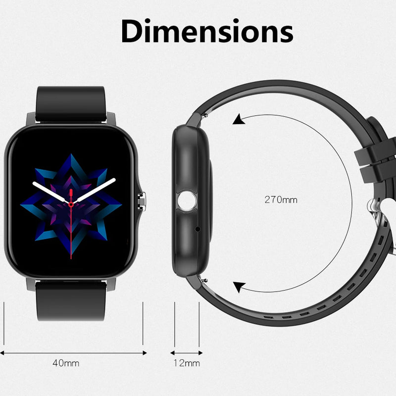 Smart watch with full touch screen, call, message reminder, music control and other functions, compatible with iPhone/android mo