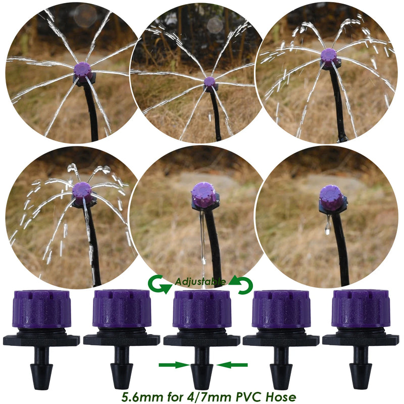 KESLA Garden Drip Irrigation Kit for 4/7mm 1/4'' Hose Automatic Watering Sprinkler Dripper Tee Connector Misting Cooling System