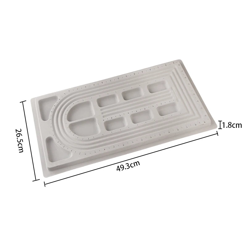 Gray Flocked Bead Board For DIY Bracelet Necklace Beading Jewelry Making Organizer Tray Design Craft - Visuel 9 | SAMAG