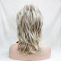 Lady Women Blonde With Dark Root Medium Length Cascaded Layers Synthetic Hair Full Wig for women