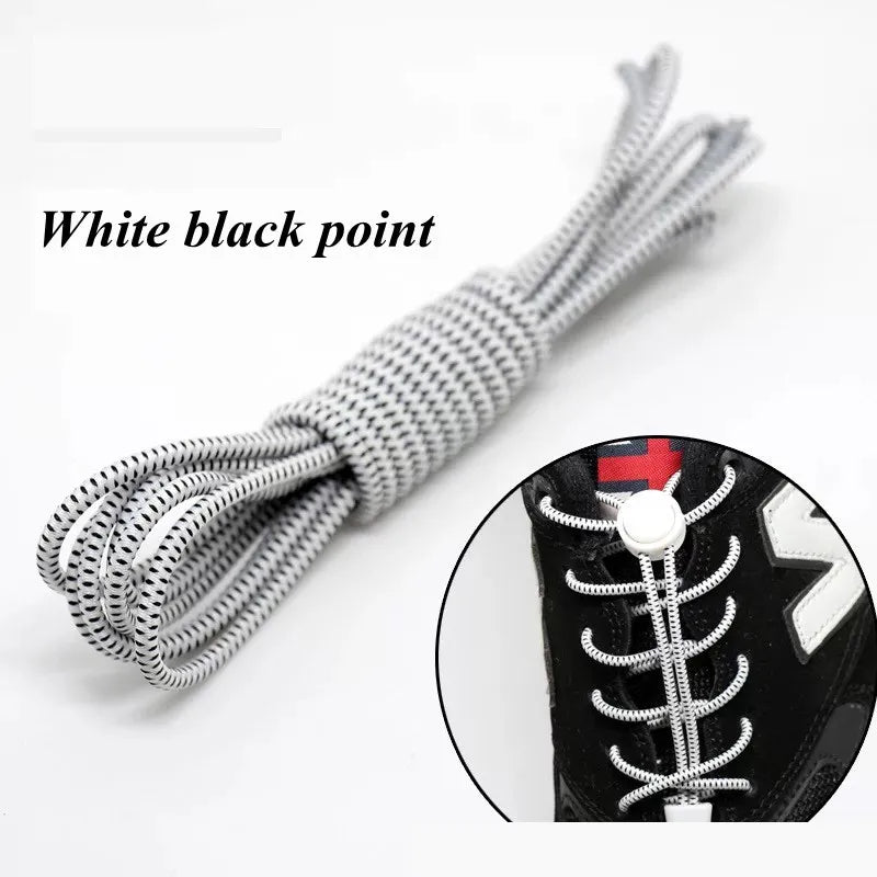 1 Pair 22 Colors Elastic Hiking Shoelaces Round Locking No Tie Shoe Laces Kids Adult Quick Lazy Laces Rubber Sneakers Shoelace