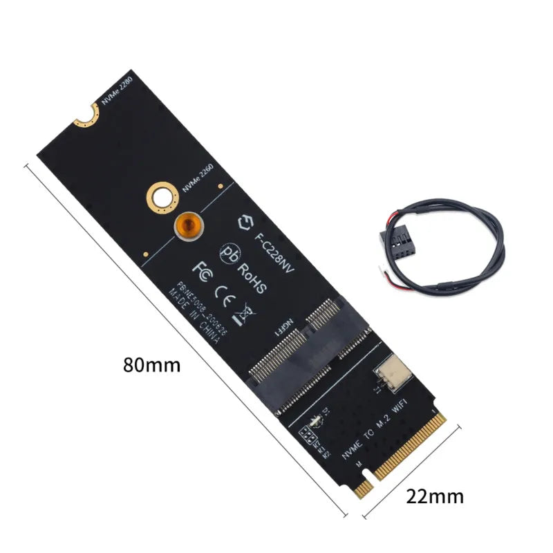 Wireless M.2 A+E Key Slot To M.2 M Wifi Bluetooth Adapter For Intel AX200 9260 bcm94352Z Card NVMe PCI - Visuel 2 | SAMAG