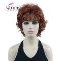 StrongBeauty Short Wig Soft Tousled Curls Blonde Highlights Full Synthetic Wigs COLOUR CHOICES