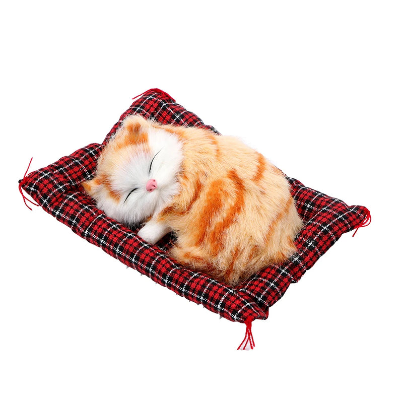 Car Interior Decoration Cute Sleeping Cat Kitten Toy Dashboard Ornaments Plush For Boat Truck Off Road 4x4 Caravan Accessories