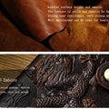 Men's Vintage Crazy Horse Leather Chain Wallet Genuine Leather Bifold Long Wallet Snap Card Holder Purse Zipper Coin Rfid Pocket