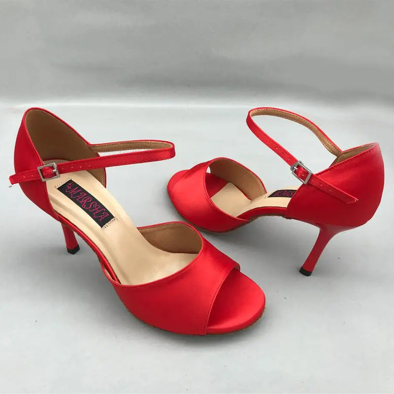 Fashion  latin dance shoes salsa shoes tango shoes  Bridal Shoes for women 6205B-R shipping free low heel high heel available
