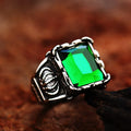BEIER Stainless steel Cool Unique Black Stone Ring Titanium Steel Retro Old Totem Jewelry For Man Factory Price Sale BR8-334