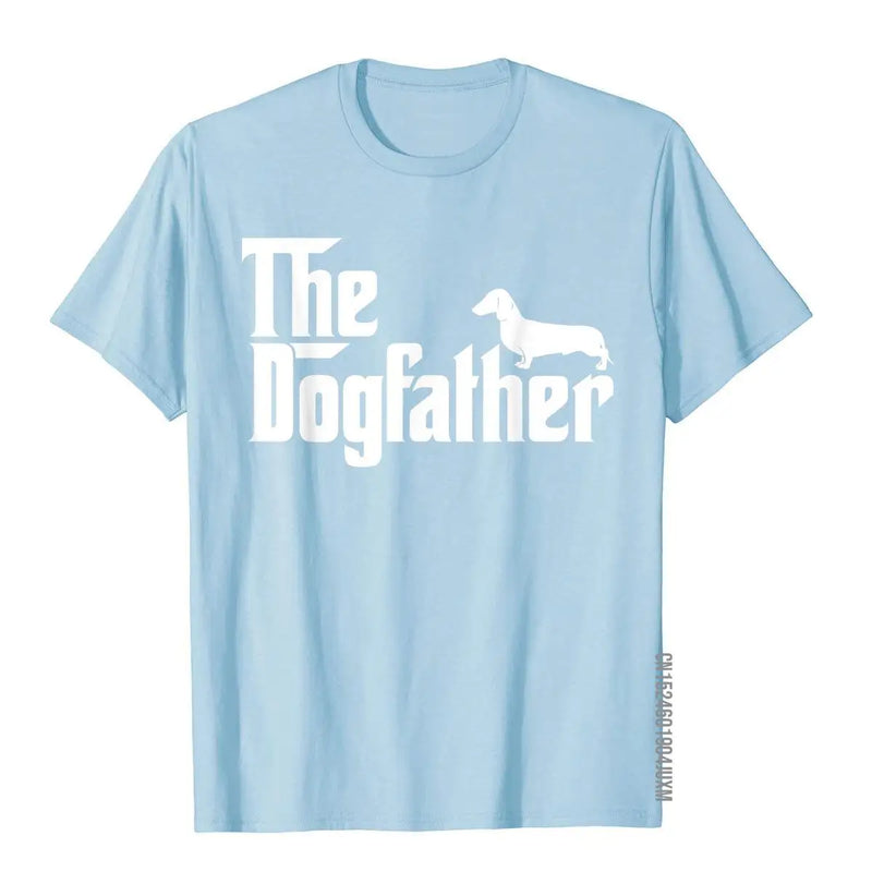 Mens The Dogfather Dachshund T-Shirt Funny Father Dog Lover Gift T-Shirt & Tees Unique Cotton Men's T Shirt Chinese Style