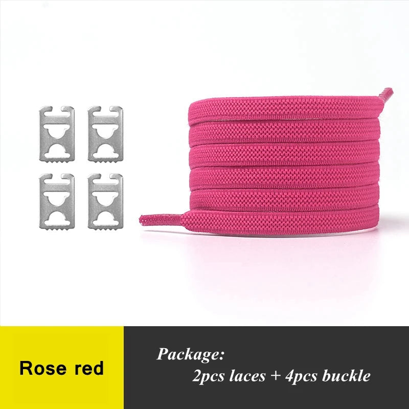 1Pair No Tie Shoelaces Elastic Shoelaces Kids Adult Quick Lazy Laces Flats Rubber Sneakers Running Shoelace 24 Colors