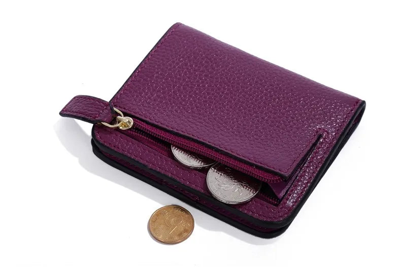 Fashion Split Leather Women Wallets Mini Purse Lady Small Leather Wallet with Coin Pocket