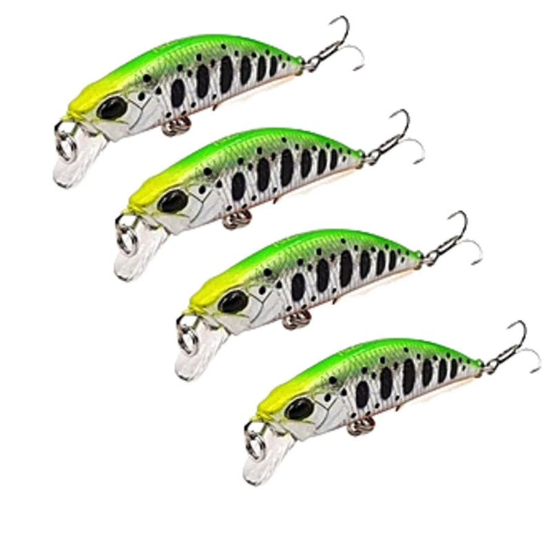 Tsurinoya 4PC 50mm 5g Sinking Minnow Artificial Bait for Trout Bass Fishing Wobbler Laser Hard Long Cast Fishing Lure DW63