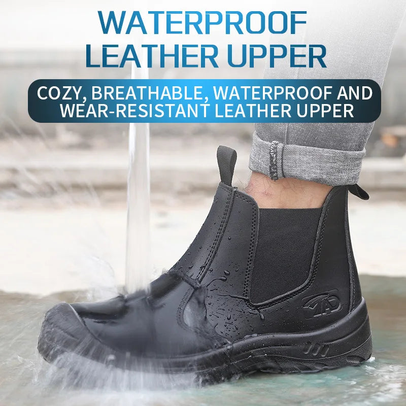 Safetoe Safety Shoes with Steel Toe Cap,Light Weight Work Safety Boots with Waterproof Leather for Men and Women Botas Hombre
