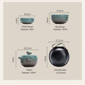 Ceramic Gongfu Travel Tea Set, Gorgeous Chinese Teapot Set with 2 Tea Cups, Portable Carrying Case