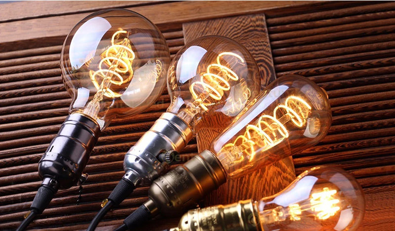 Retro Dimmable LED Edison Bulb E27 3W Gold Spiral Filament ST64 G125 Ampoule LED Lamp Incandescent Chandelier Decorative Lightin
