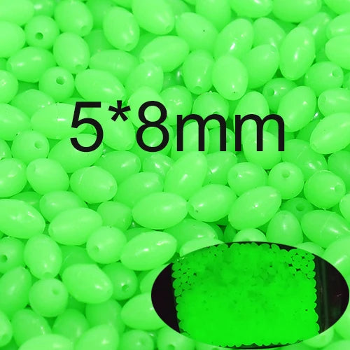 INFOF 100-500pcs/lot Soft Egg Beads Fishing Stop Luminous Oval Rubber Stopper Night Fly Fishing Accessories pesca