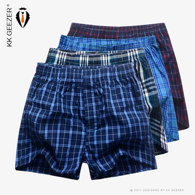 /Lot Men Plaid Underpants Boxers 100% Cotton Shorts | SAMAG