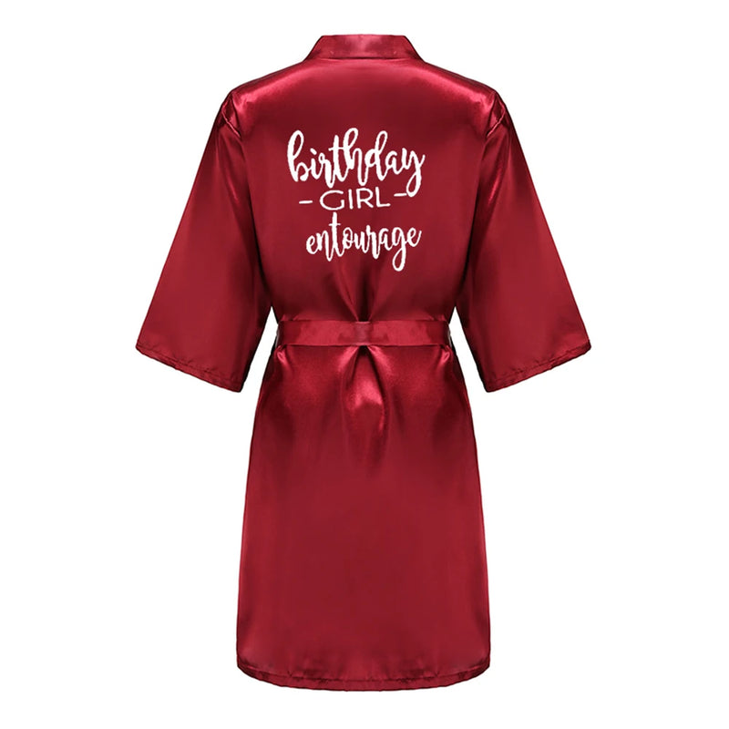 Birthday Party Girl & Entourage Satin Printing Women | SAMAG