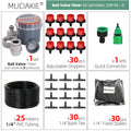 MUCIAKIE 5-50 Meters Ball Valve Timer Garden Watering System Irrigation Drip Kits Automatic Spray for Plants Adjustable Nozzles
