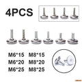 4 Pcs Adjustable Steel Furniture Legs Anti-slip Base Table Cabinet Leg Pad Feet Leveler M6 M8 Screw Metal Furniture Foot Level