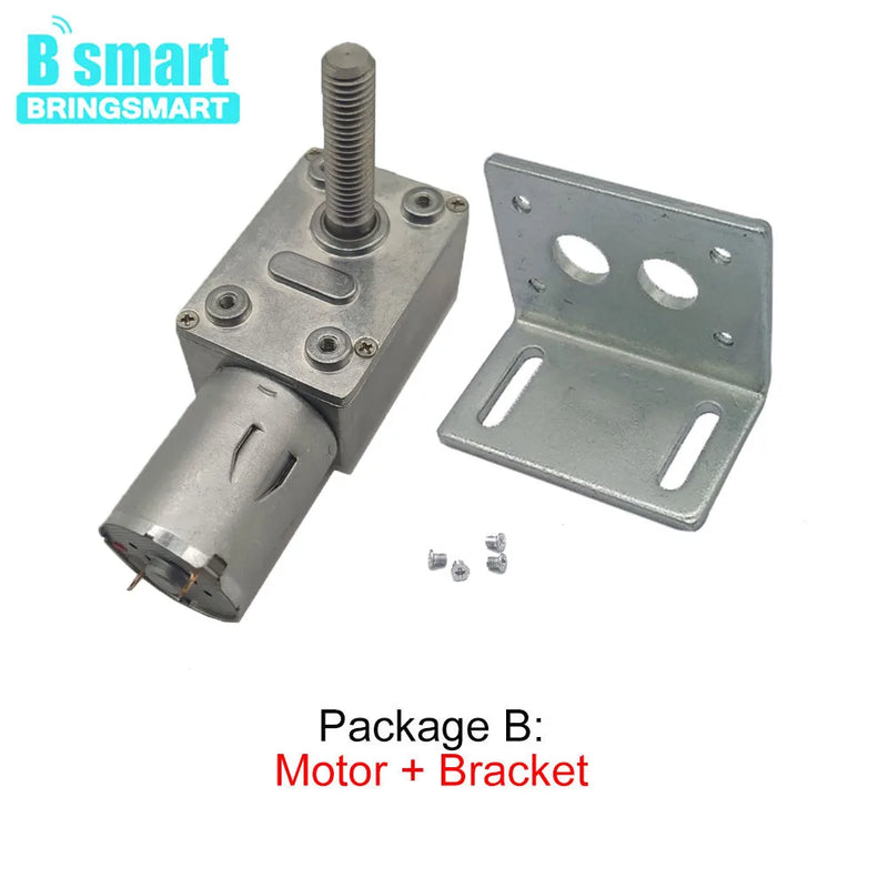 Bringsmart DC Worm Motor 6v 12v Geared Reducer JGY - 370 Self - lock Turbine M8 33mm Length Screw Shaft - View 3 | SAMAG