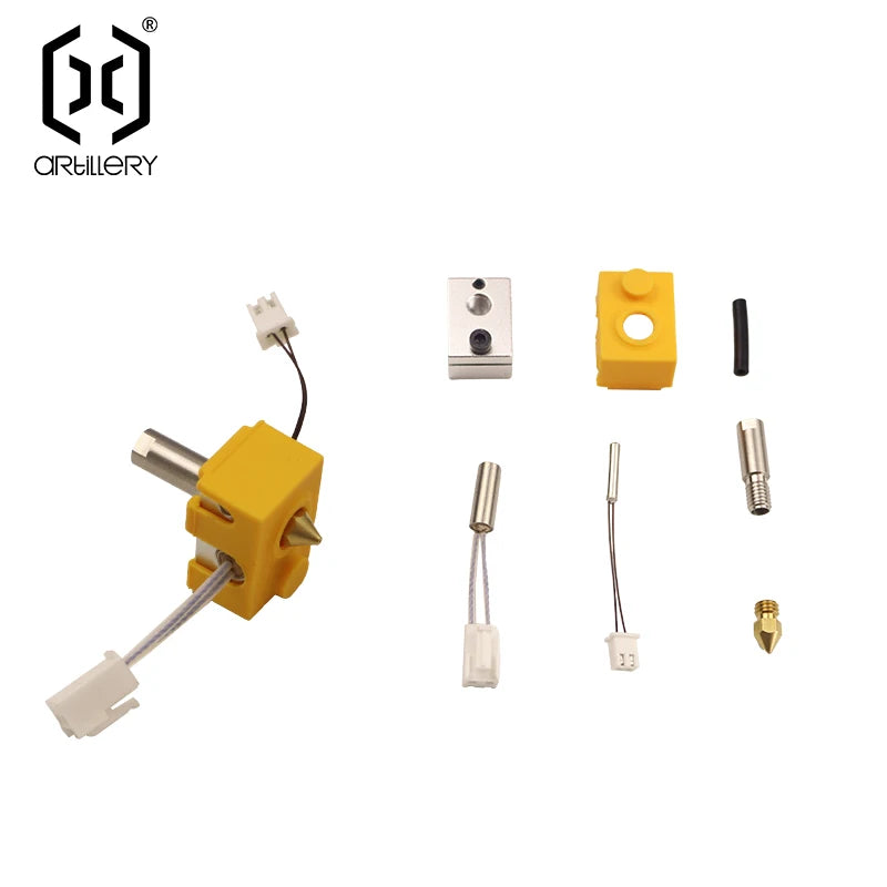 Artillery Hornet Hotend Extruder Kit Repuestos Printer Spare Parts Nozzle Thermistor Heating Rod Heating Block & Silicone Sleeve
