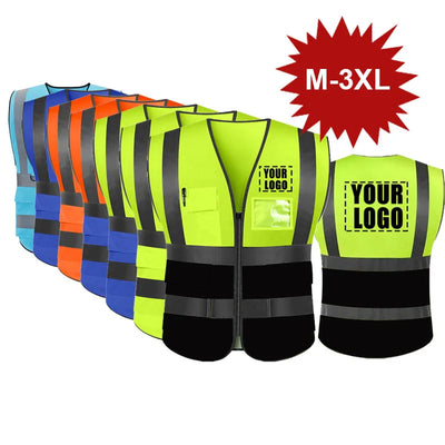 Reflective Safety Vest TEXT High Visibility Work | SAMAG