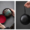 Ceramic Gongfu Travel Tea Set, Gorgeous Chinese Teapot Set with 2 Tea Cups, Portable Carrying Case