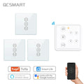Tuya Smart Life RF WIFI Curtain Switch for Roller Shutter Window Blinds with Remote 4 Channel App Timer Google Home Alexa Echo
