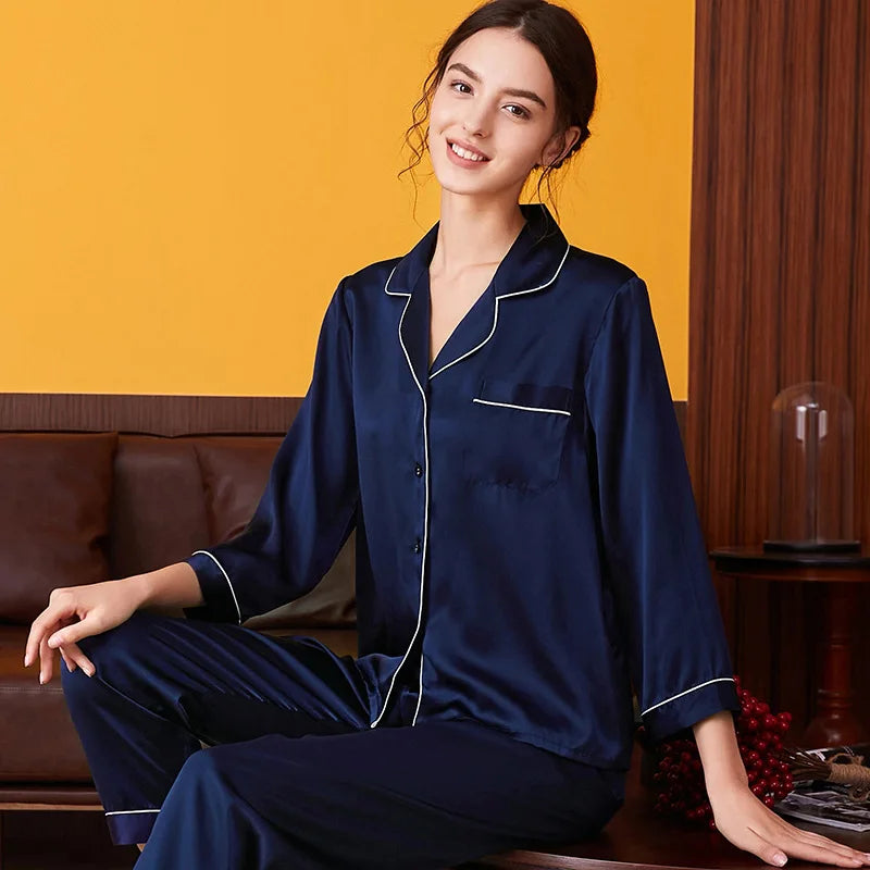 100% Mulberry Silk Pajamas Women Summer Winter Spring | SAMAG