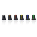 30PCS/lot WH148 Potentiometer Knob Kit Plastic Knobs Cap 6mm Shaft Hole AG2 Yellow Orange Blue White Red 5value*6PCS=30PCS