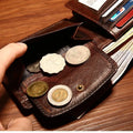 GENODERN Cow Leather Men Wallets with Coin Pocket Vintage Male Purse RFID Blocking Genuine Leather Men Wallet with Card Holders