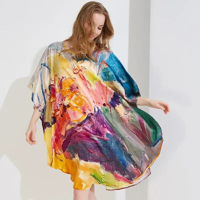 100% Mulberry Silk Nightgowns For Women  Long   Silk Nightdress  Real Silk sleepwear  Ladies Female   Gift Loose Large Free size