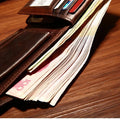 GENODERN Cow Leather Men Wallets with Coin Pocket Vintage Male Purse RFID Blocking Genuine Leather Men Wallet with Card Holders
