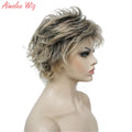 Women's Synthetic Wigs Short Straight Layered Pixie Cut Bloned Natura Wig Hair