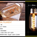 Retro Dimmable LED Edison Bulb E27 3W Gold Spiral Filament ST64 G125 Ampoule LED Lamp Incandescent Chandelier Decorative Lightin