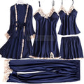 Pajama Set Women Lace Trim Satin Sleepwear Pyjamas | SAMAG