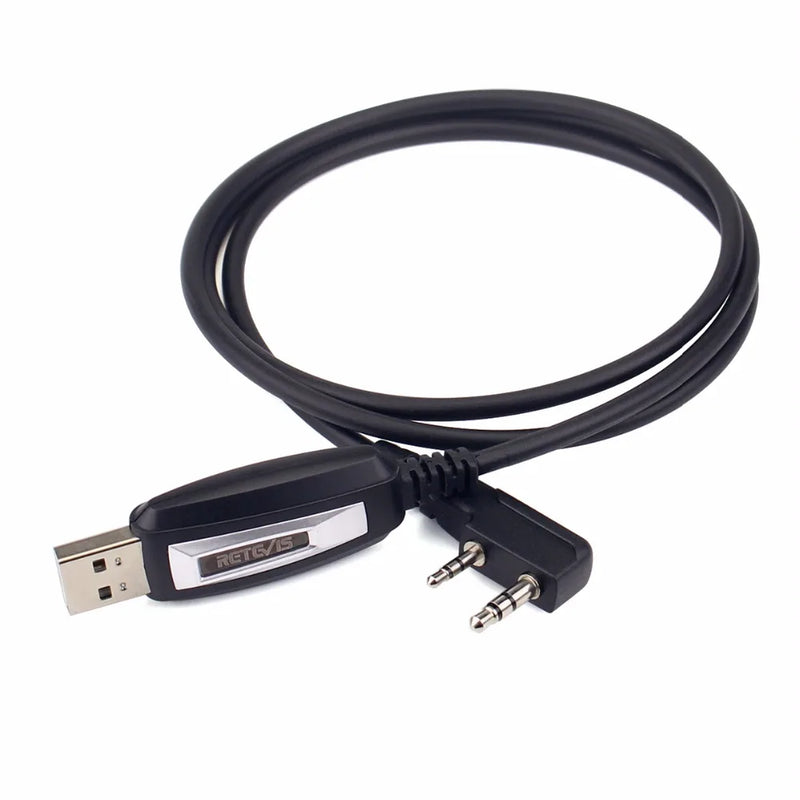 Retevis TK3107 H777 Walkie Talkie Two-pin USB Programming Cable for Baofeng UV-5R UV-82 Retevis RT22 RT15 RT81 Win XP/7/8 System