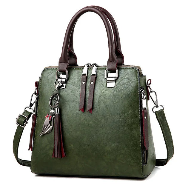 Yogodlns Vintage Leather Women's HandBags Ladies Messenger Bags Totes Tassel Designer Crossbody Shoulder Bag Boston Hand Bags
