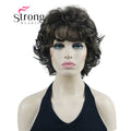 StrongBeauty Short Wig Soft Tousled Curls Blonde Highlights Full Synthetic Wigs COLOUR CHOICES