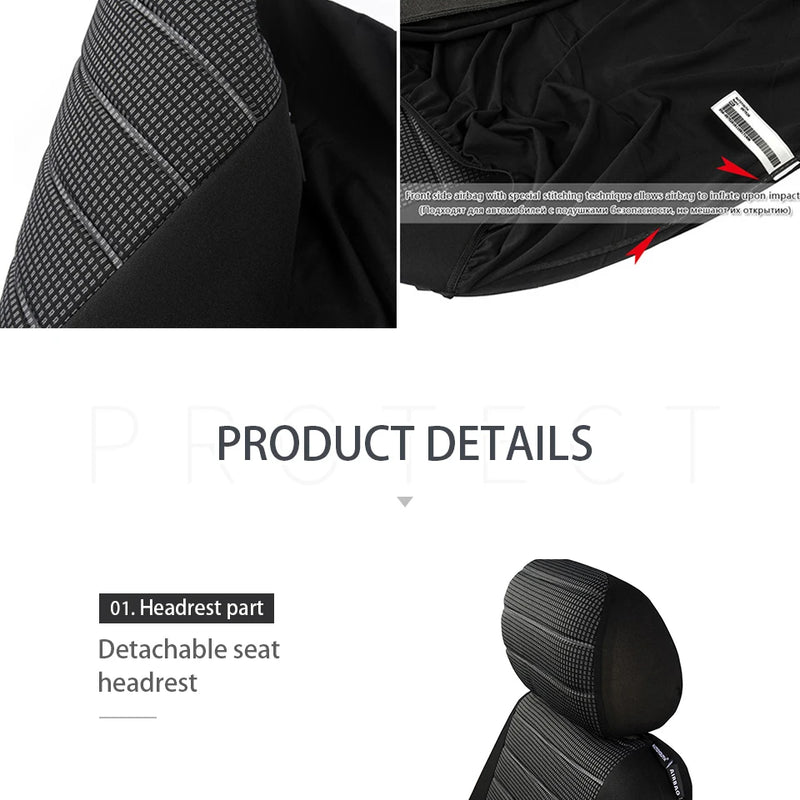 AUTOYOUTH Front Car Seat Covers Airbag Compatible Universal Fit Most Car SUV Car Accessories Car Seat Cover for Toyota 3 color