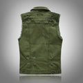 New vests 2022 Slim Fit Cowboy Male Jacket Vest Ripped Denim Vest Men's Jacket Sleeveless Casual Waistcoat Mens Jean Coat Green