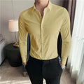 Plus Size S-7XL Men Dress Shirt Autumn Long Sleeve Solid | SAMAG