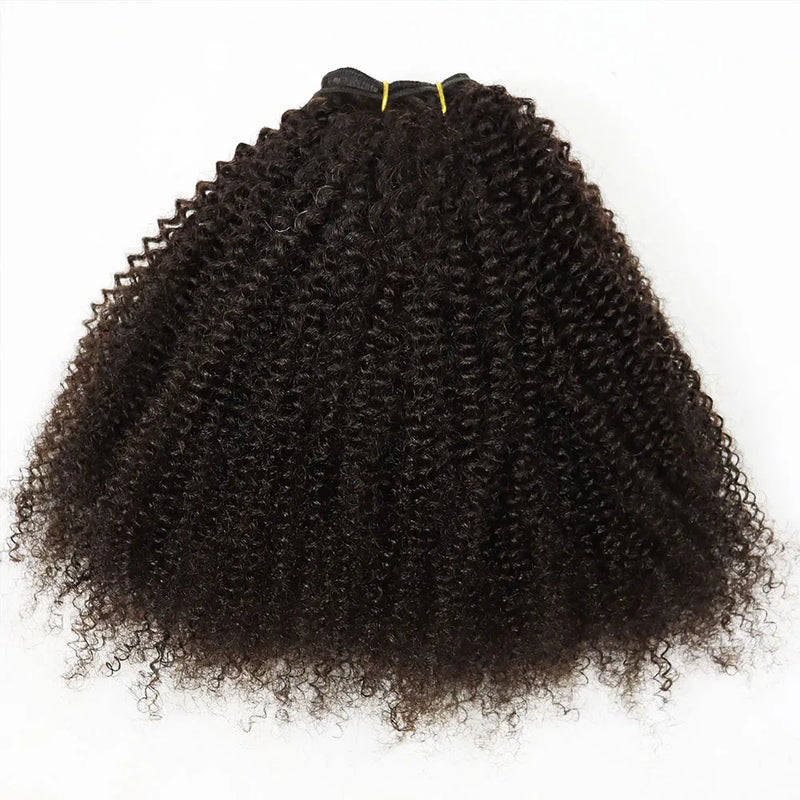 IXTUYLLY Human Hair Weft 4C Afro Kinky Curly Virgin Brazilian Human Hair Extensions Weave Bundles Weaving African Black Women