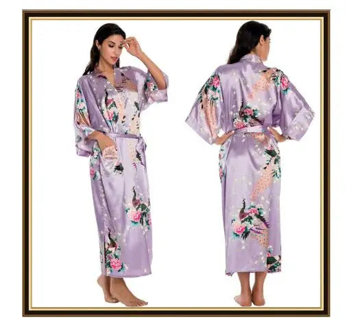 Half Sleeve Loose Style Woman Japanese Kimono Satin Silk | SAMAG