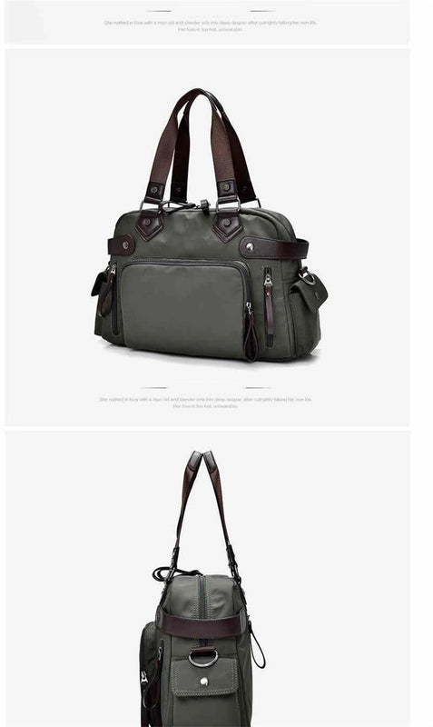 Men's Shoulder Bag Nylon Material British Casual Fashion School Style High Quality Multi-function Large Capacity Design